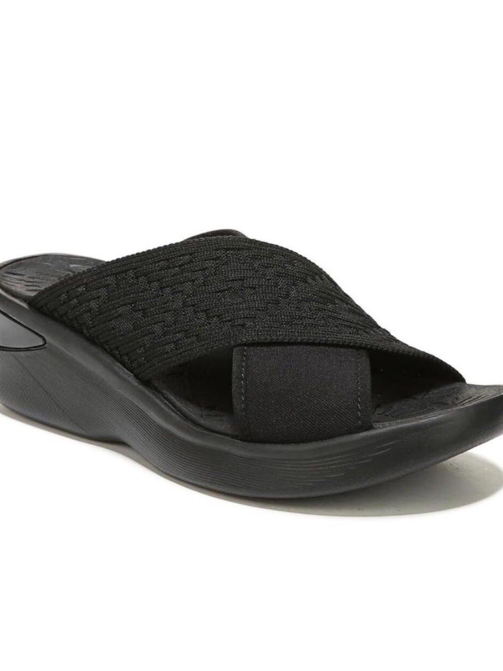 Bzees Black Woven Slide Sandal